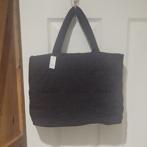 GAP Black Quilted Tote Bag